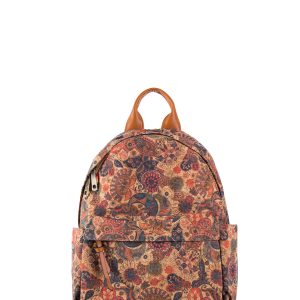 Wholesale Dark blue cork backpack with patterns