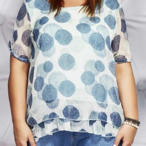 Wholesale Mint mist blouse in colorful patterns PLUS SIZE