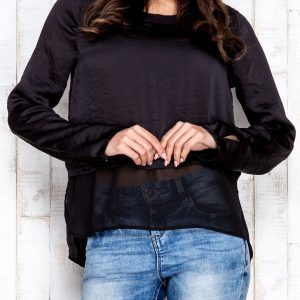 Wholesale Black layered oversize blouse