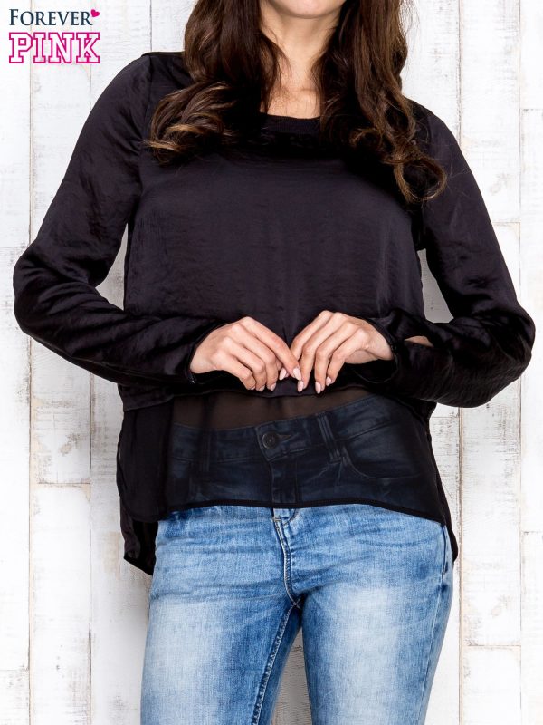 Wholesale Black layered oversize blouse