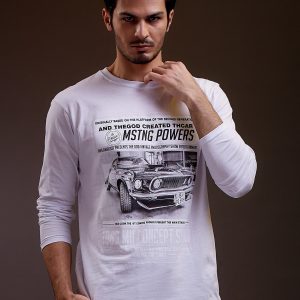 Wholesale Men's blouse with car print white