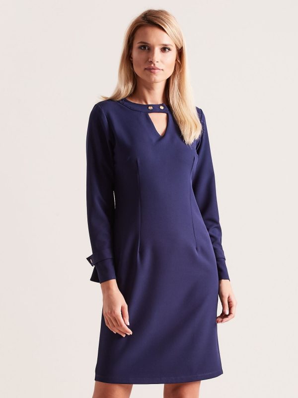 Wholesale Navy blue dress with cutout