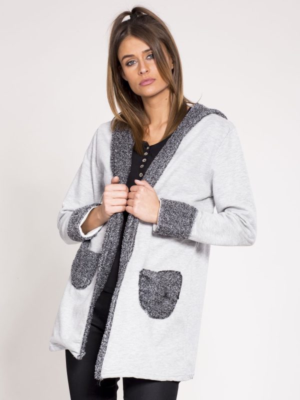 Wholesale Sweatshirt cover with hood grey