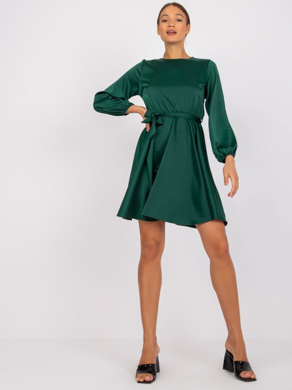 Wholesale Dark Green Flared Mini Dress Clarison