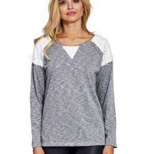 Wholesale Gray sweatshirt with sequin inserts