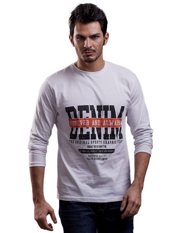 Wholesale Men's blouse with text print white