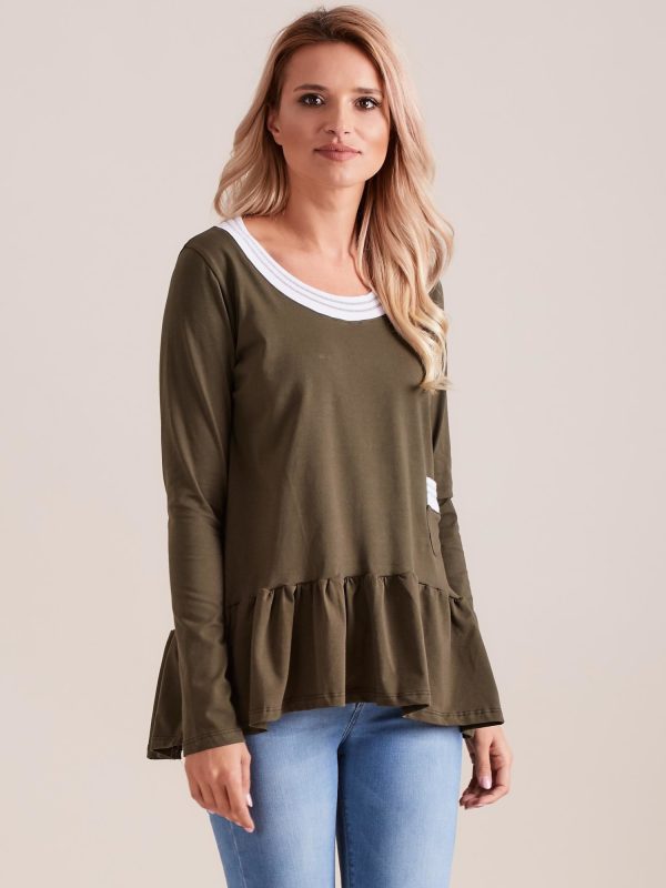 Wholesale Khaki blouse with basque