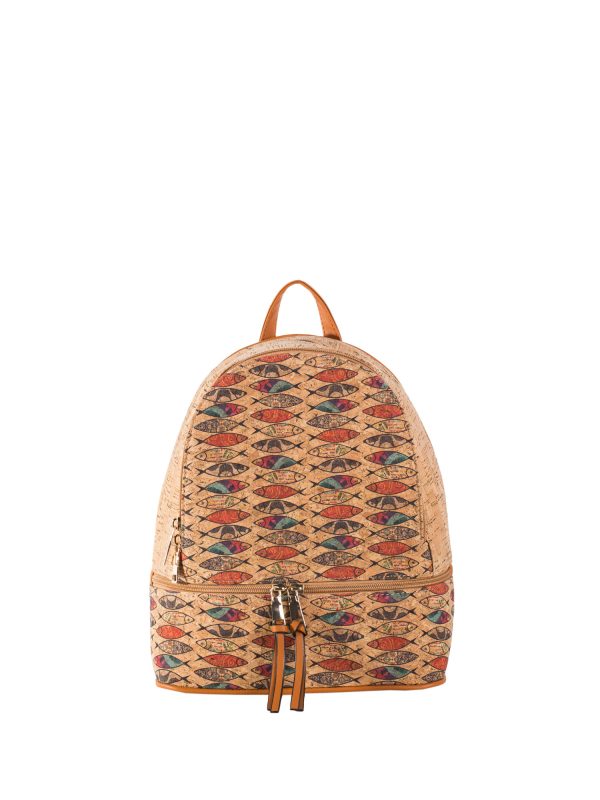 Wholesale Light Brown Women's Faux Cork Backpack