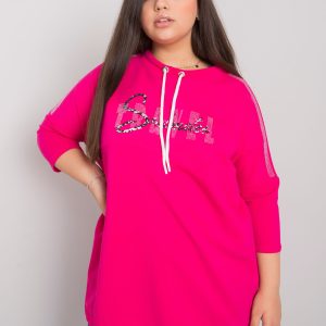 Wholesale Fuchsia plus size blouse with Ornella rhinestones