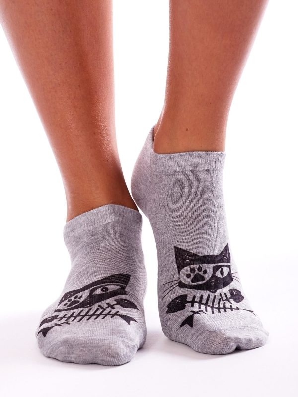 Wholesale Grey socks with print