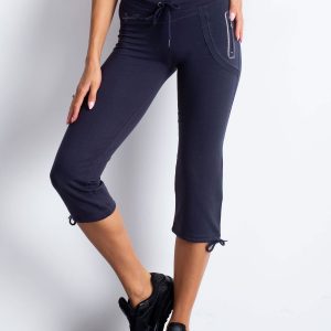 Wholesale Graphite capri sweatpants with side pocket