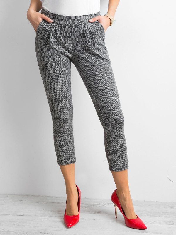 Wholesale Women's Herringbone Pants Grey