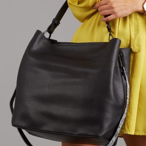 Wholesale Large bag made of eco-leather black