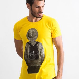 Wholesale Yellow Printed Men's T-Shirt