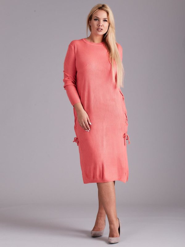 Wholesale Plus Size Coral Knit Dress