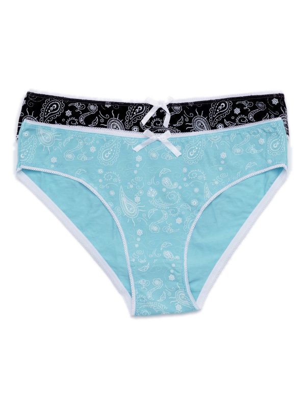 Wholesale Women's Cotton Briefs with 2-Pack Pattern Black and Marine