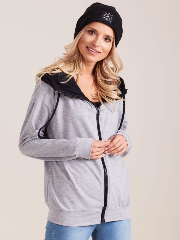 Wholesale Women's sweatshirt hoodie grey