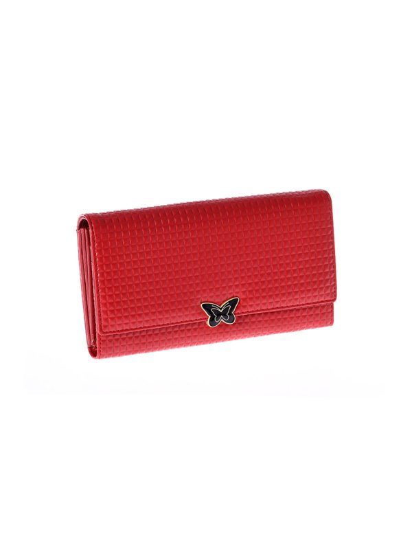 Wholesale Women's Red Leather Wallet with Decorative Clasp