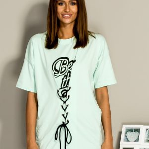 Wholesale Mint t-shirt with lacing