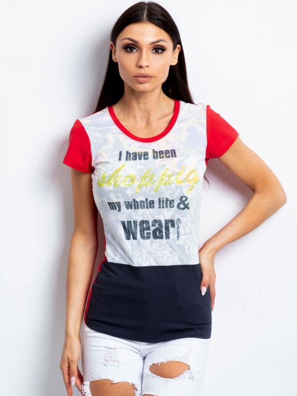 Wholesale Coral T-shirt with text print