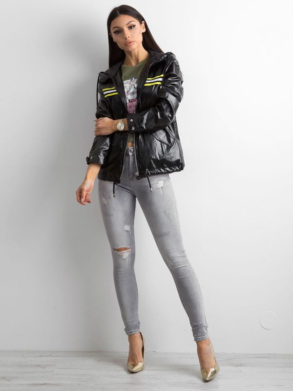 Wholesale Black Women's Hooded Transition Jacket