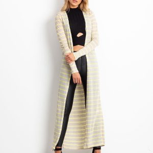 Wholesale Yellow long striped sweater