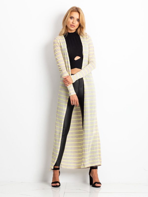 Wholesale Yellow long striped sweater