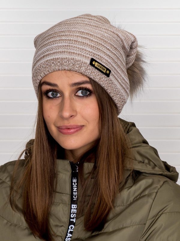 Wholesale Melange beanie beanie beige