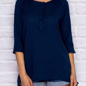 Wholesale Navy blue tunic in boho style