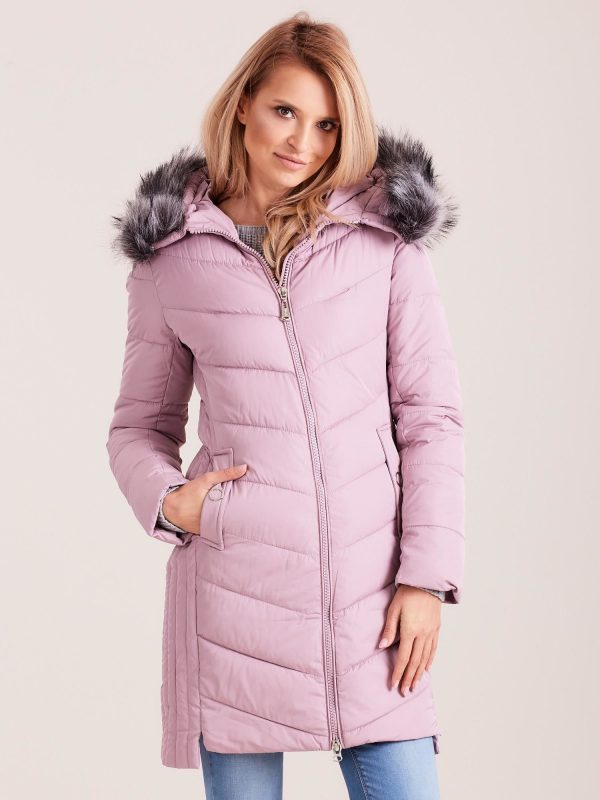 Wholesale Pink long jacket for winter