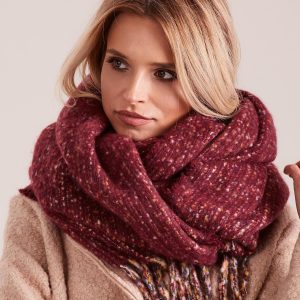 Wholesale Maroon Women's Scarf with Fringe