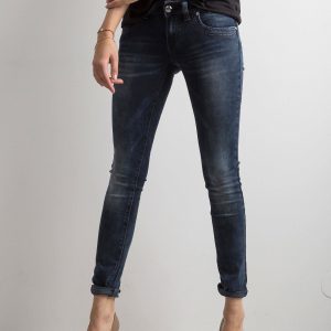 Wholesale Women's denim tube pants blue