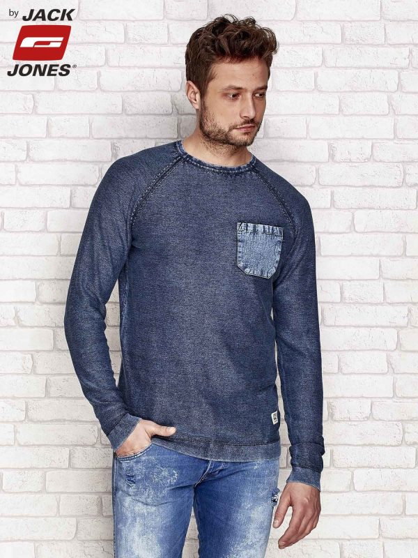 Wholesale Navy blue decatized men's sweater