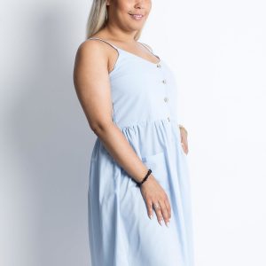 Wholesale Delightful Plus Size Blue Dress