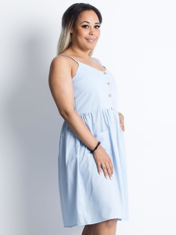 Wholesale Delightful Plus Size Blue Dress