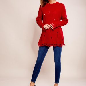 Wholesale Red oversize sweater