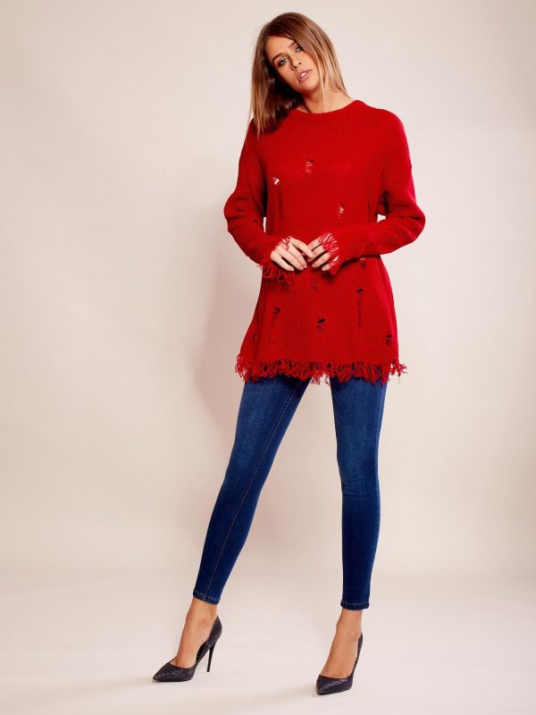 Wholesale Red oversize sweater