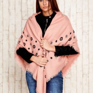 Wholesale Pink scarf with floral print