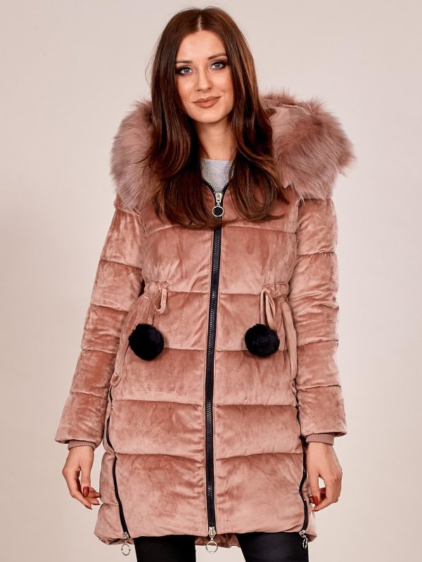 Wholesale Light pink winter jacket