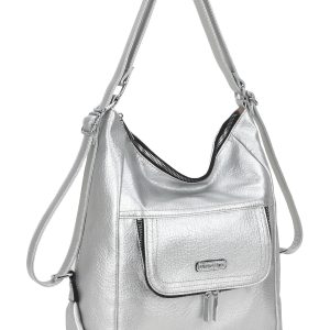 Wholesale Silver shoulder bag with adjustable handle LUIGISANTO