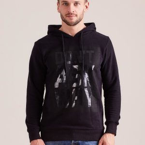 Wholesale Black Men's Hooded Sweatshirt