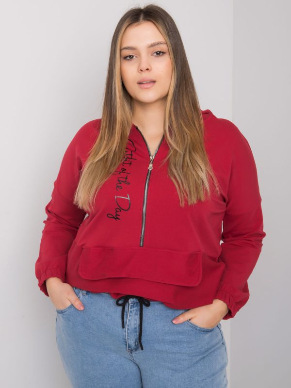 Wholesale Kaylee's burgundy plus size cardigan sweatshirt