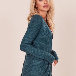 Wholesale Green sweater with braided module