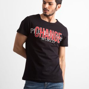 Wholesale Men's Black Cotton Printed T-Shirt