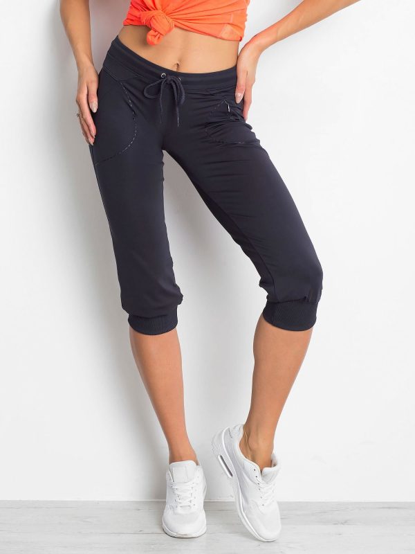 Wholesale Graphite capri pants with pocket