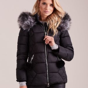 Wholesale Black Hooded Down Jacket