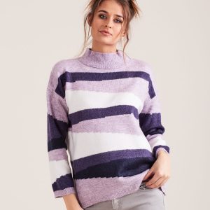 Wholesale Purple Patterned Sweater