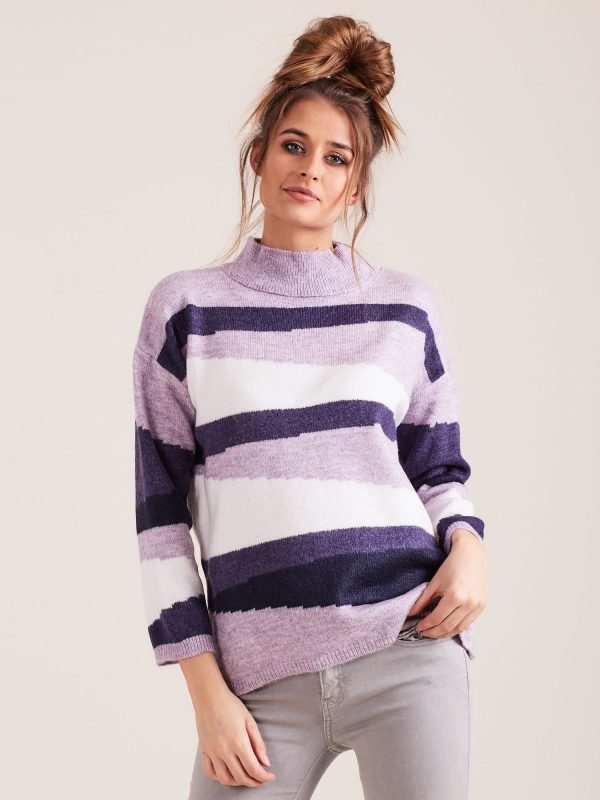 Wholesale Purple Patterned Sweater