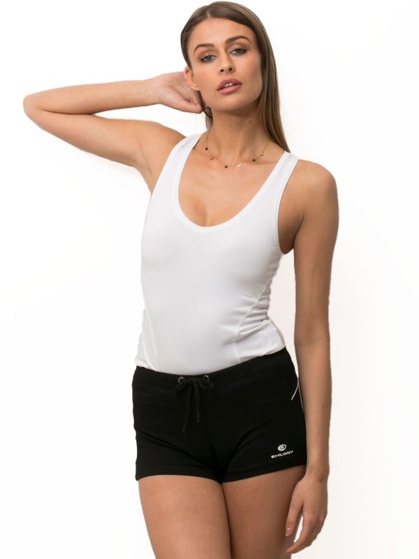 Wholesale Black Sports Shorts with White Insert