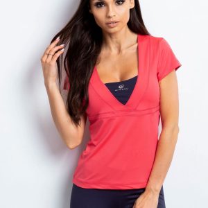 Wholesale T-shirt with a cut on the back coral